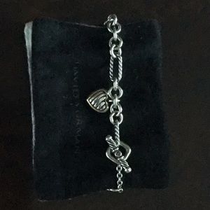 David Yurman link bracelet with heart charm